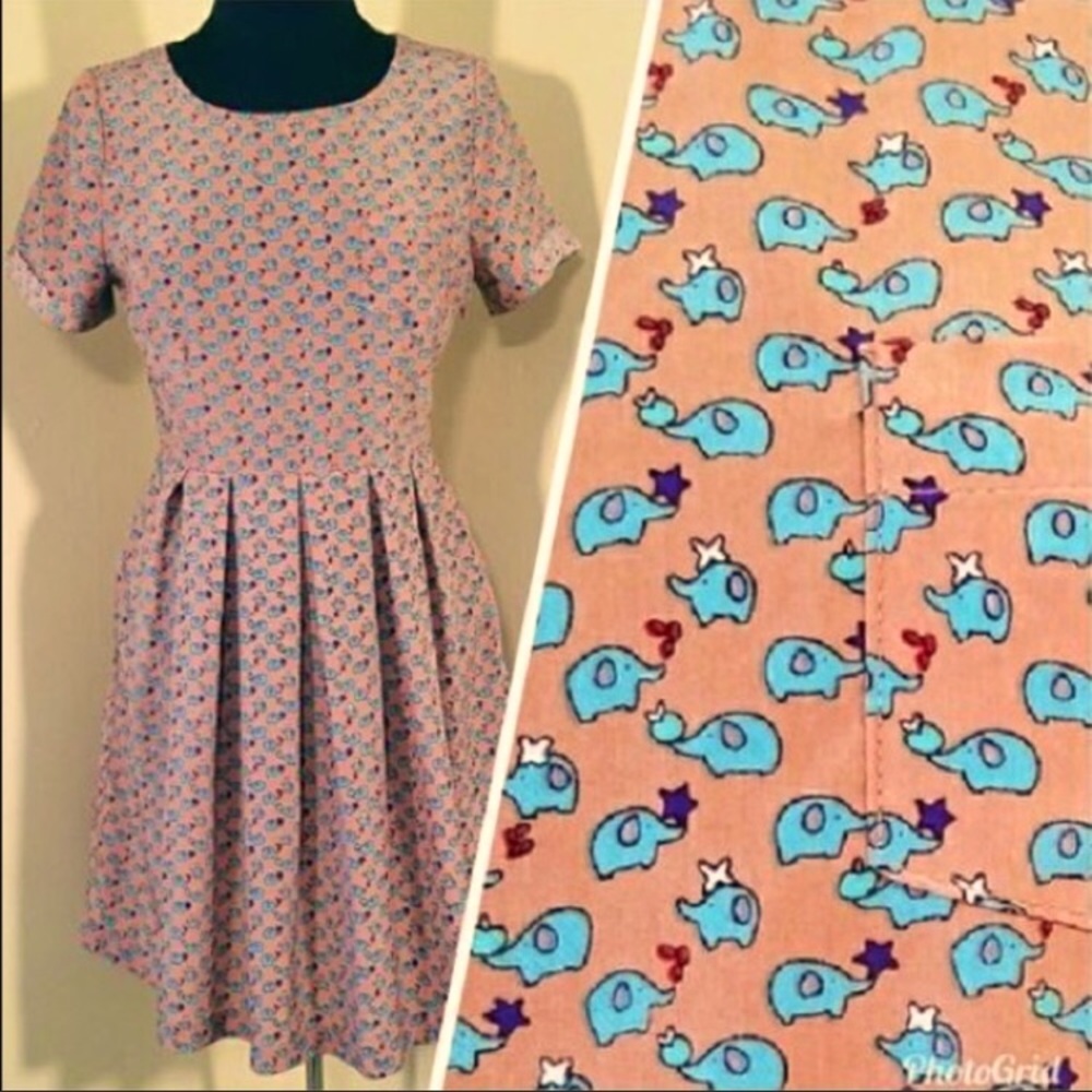Elephant print babydoll dress